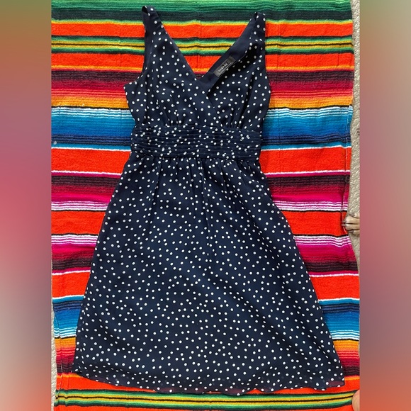 George designs by Mark Eisen navy polka dot cocktail dress, size 2 - Picture 1 of 5